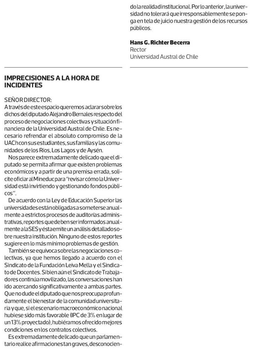 RectorHansRichter_latercera02-09-2022 RectorHansRichter_latercera02-09-2022